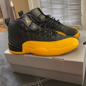 Black/Gold University Jordan retro 12s